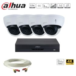 Kit caméra de surveillance Dahua - 4 caméras HDCVI 8MP + enregistreur + câble