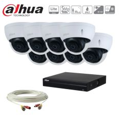 Kit caméra de surveillance Dahua - 8 caméras HDCVI 5MP + enregistreur + disque dur 1To + câblage