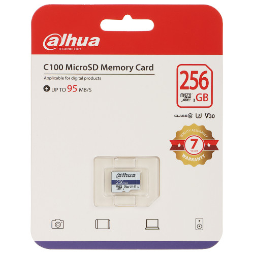 Carte MicroSD Dahua 256Go P100 – Stockage vidéosurveillance 4K