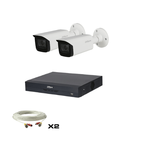 Pack Vidéosurveillance Dahua 2 Caméras 5MP IR 80m + Enregistreur 1To