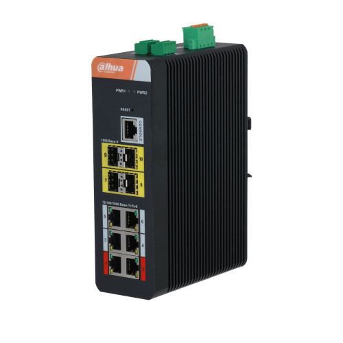 Dahua IS4410-6GT-120 – Switch industriel PoE et fibre
